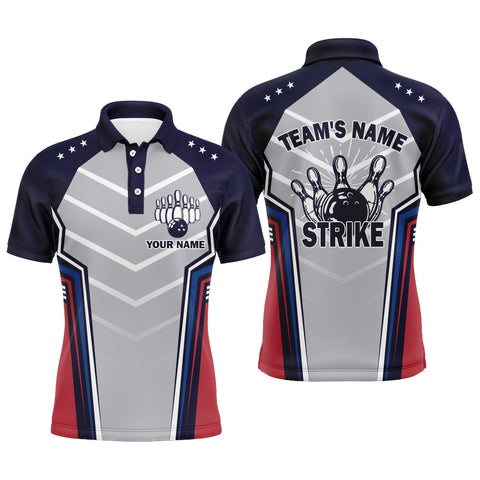 Strike Custom Bowling Shirt for Men, Vintage Bowling Jersey for Team Bowlers Polo Shirt NBP171