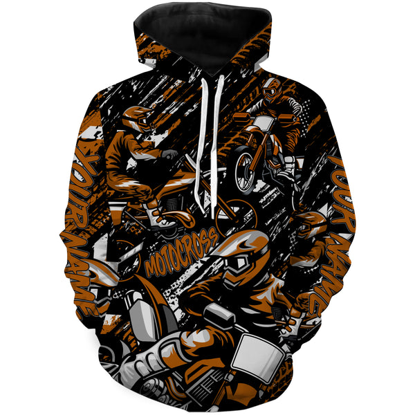 Motocross Racing Personalized Jersey Hoodie T-shirt, Dirt Bike Motorcycle Off-road Riders Biker Shirt| NMS323