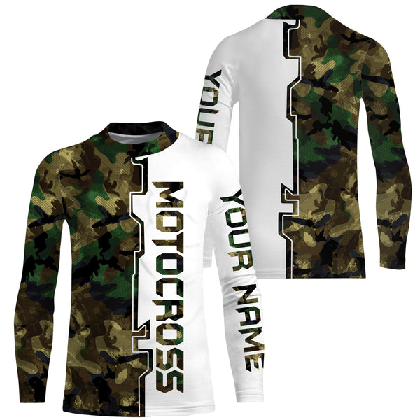 Personalized Camo Motocross Jersey UPF30+ Anti UV, Dirt Bike Racing Motorcycle Riders Racewear| NMS454