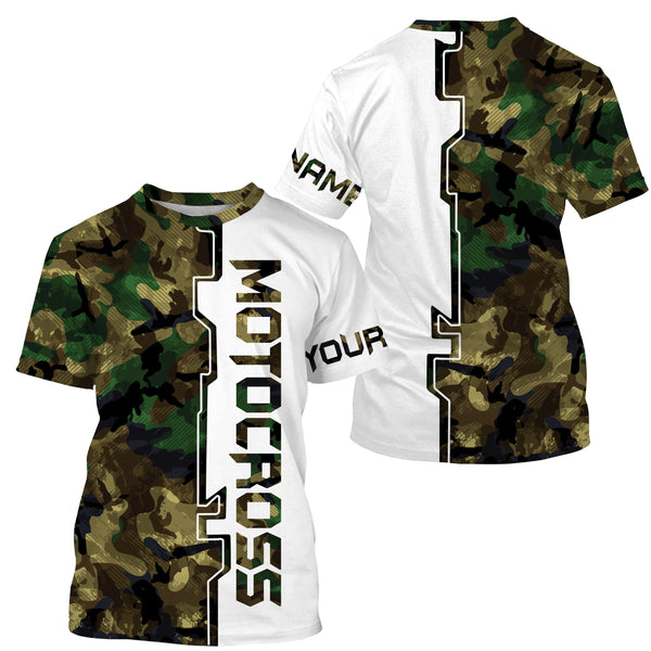 Personalized Camo Motocross Jersey UPF30+ Anti UV, Dirt Bike Racing Motorcycle Riders Racewear| NMS454