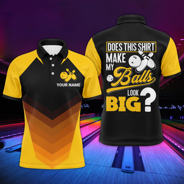 Funny Bowling Polo Shirt for Men, Custom Name Bowling Jersey Short Sleeve, Gift for Bowlers NBP140