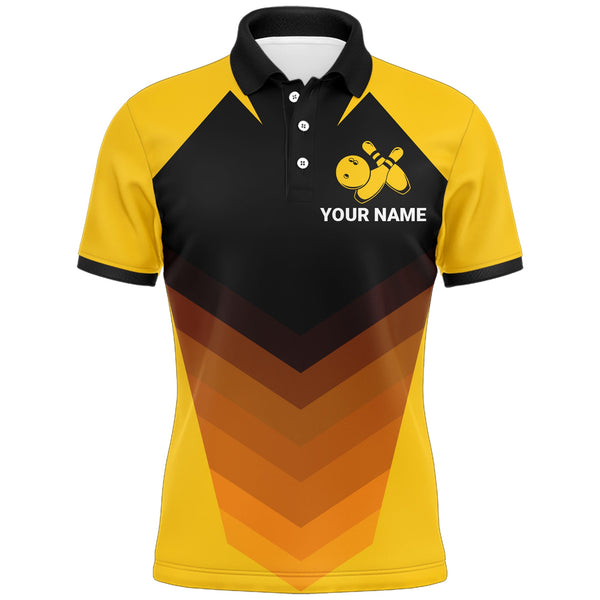 Funny Bowling Polo Shirt for Men, Custom Name Bowling Jersey Short Sleeve, Gift for Bowlers NBP140