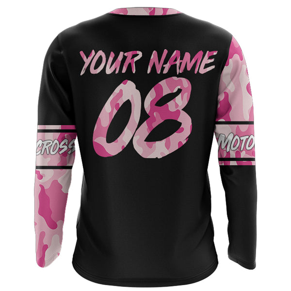 Dirt Bike Mom Personalized Jersey UPF30+ Pink Motocross Mom Racing Shirt Mother's Day Gift NMS1378