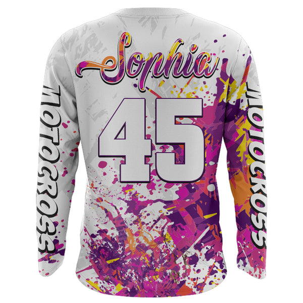 Motocross Mom Personalized Jersey UPF30+ Pink Dirt Bike Mom Racing Shirt Mother's Day Gift NMS1380