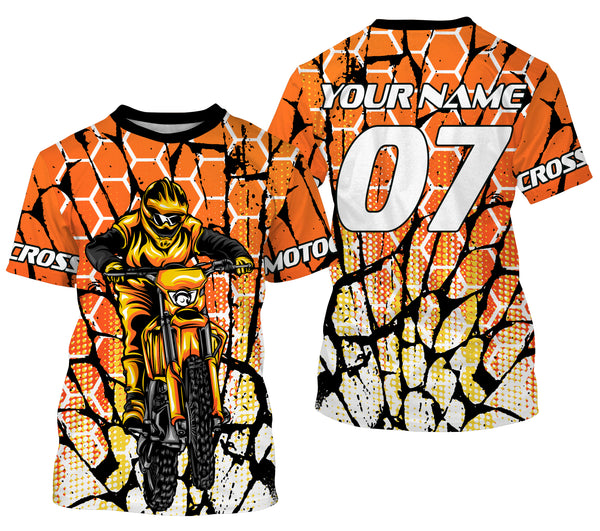 Personalized Motocross Racing Jersey Adult Youth Long Sleeves, Dirt Bike Off-road Riders Racewear| NMS328