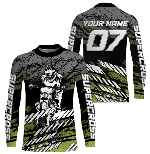 Supercross Jersey Custom Number & Name Tire Track Motorcycle Riding Shirt Off-Road Dirt Bike Racing| NMS541