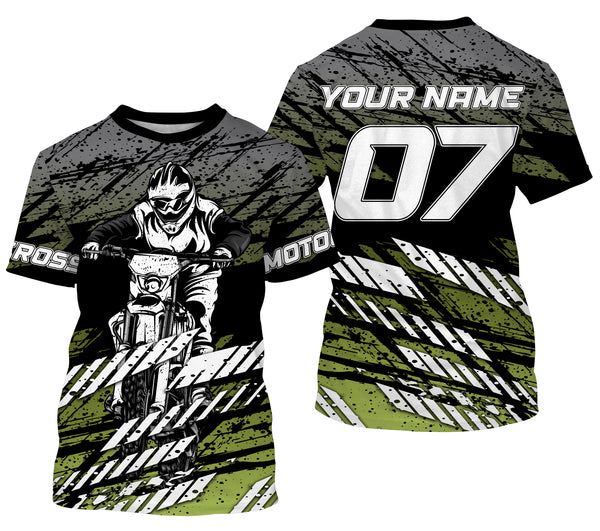 Motocross Personalized Jersey Kid Adult Long Sleeves, Dirt Bike Motorcycle Off-road Biker Racewear| NMS329