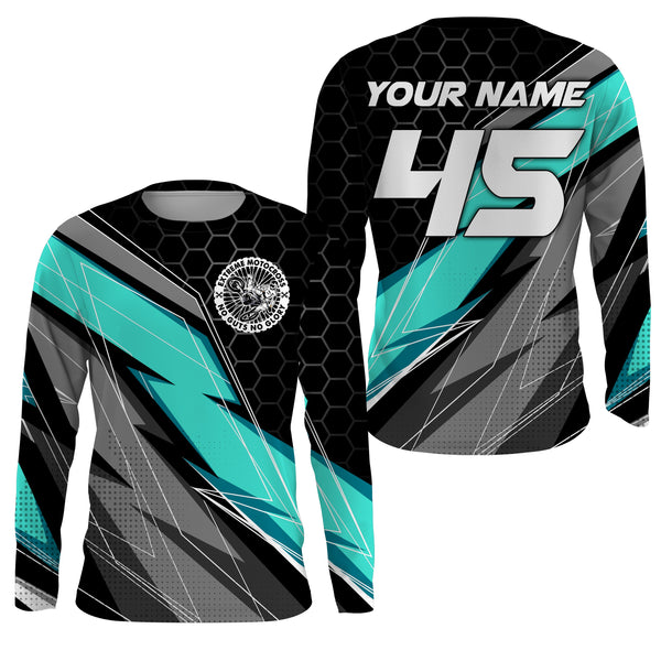 Turquoise Custom Motocross Jersey UPF30+ Dirt Bike Extreme MX Racing Jersey Adult&Kid Off-Road NMS1442