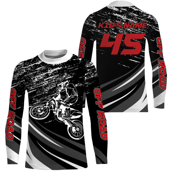 Personalized Off Road Jersey UV Protect, UPF 30+ Dirt Bike Racing Long Sleeves Motocross Racewear| NMS374