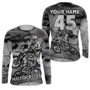 Grey Motocross Jersey Custom Number Youth Men Dirt Bike Shirt Extreme MX Racing Motorcycle Offroad NMS1414