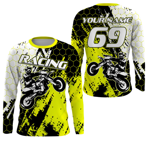 Personalized Racing Jersey UPF30+ UV Protect Dirt Bike Racing Shirt Off-Road Rider Motorcycle Racewear| NMS401