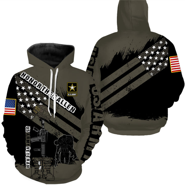 Honor The Fallen 3D Hoodie US Veteran Memorial Day Shirt Remembrance Military Soldier| NMD01