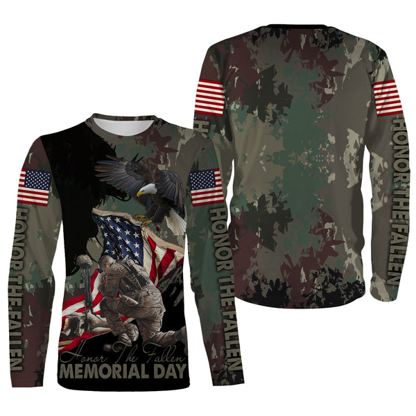 Honor The Fallen 3D Hoodie US Veteran Memorial Day Shirt Remembrance American Flag| NMD03