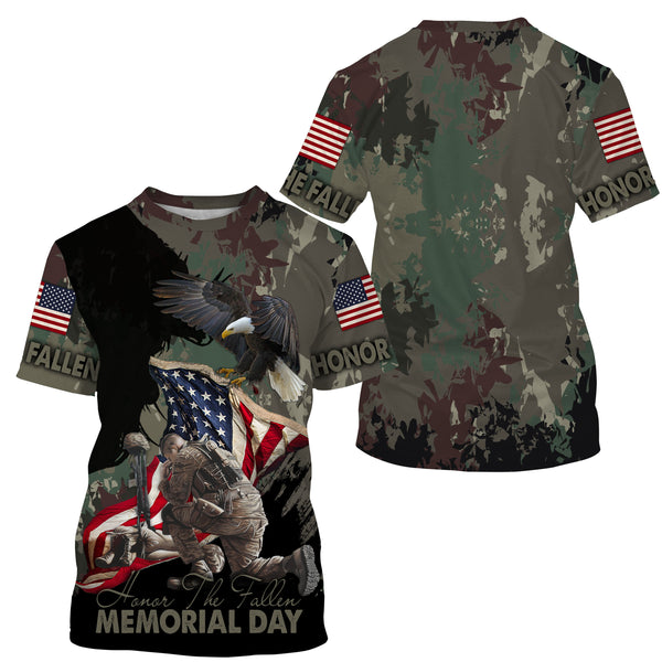 Honor The Fallen 3D Hoodie US Veteran Memorial Day Shirt Remembrance American Flag| NMD03