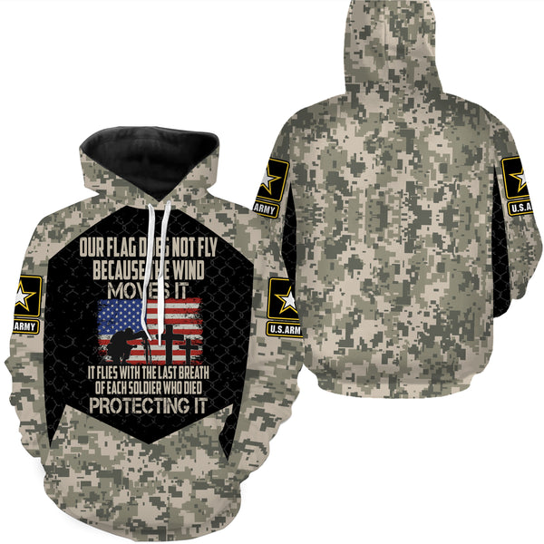 Honor The Fallen 3D Hoodie Camo US Army Veteran Memorial Day Shirt Remembrance| NMD07