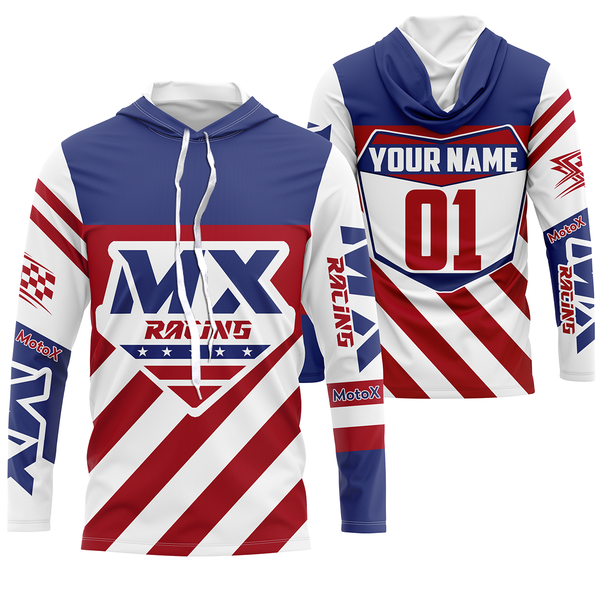 Personalized MX Racing Jersey UPF30+ American Motocross Off-Road Adult&Kid Dirt Bike Patriotic Jersey| NMS758