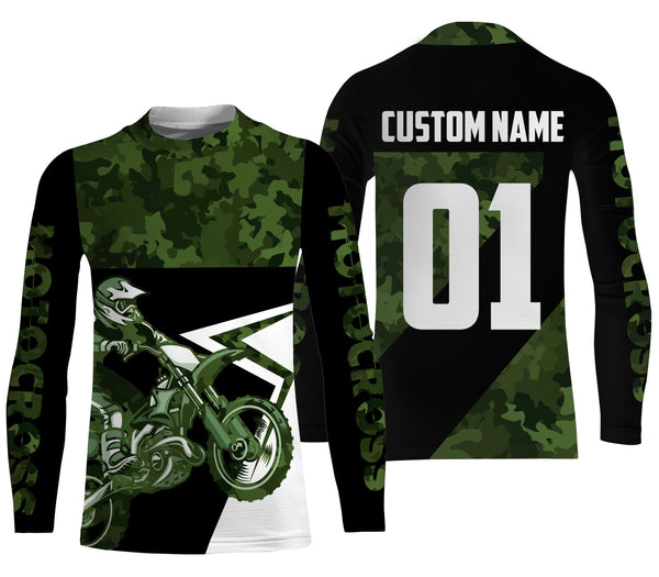 Camo Motocross Personalized Jersey UPF30+ Kid&Adult Dirt Bike Racing Shirt Off-road Motorcycle| NMS613