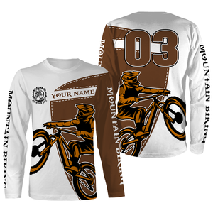 Personalized Jersey MTB Shirt - Cycling Jersey Long Sleeve Mountain Biking Shirt for Men Women - JTS421