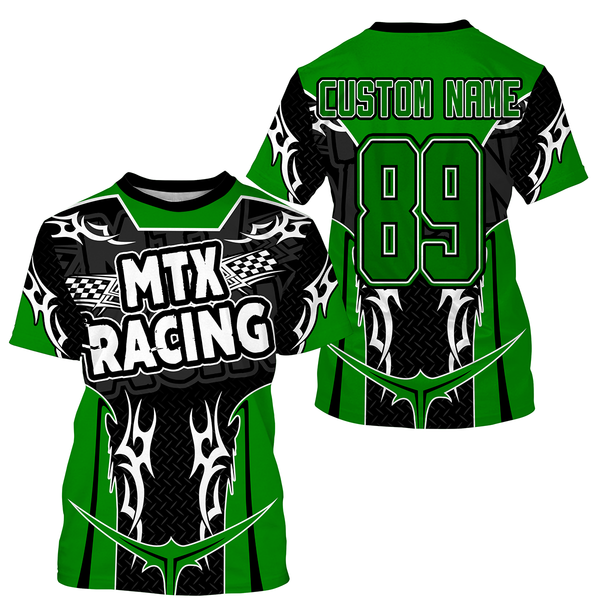 MTX Racing Jersey Custom Name Number UPF30+, Motorcycle Dirt Bike Motocross Off-Road Riders Racewear| NMS435