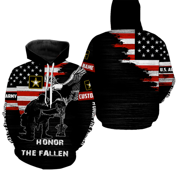 Honor The Fallen 3D Hoodie US Army Veteran Memorial Day Shirt Remembrance Military| NMD04