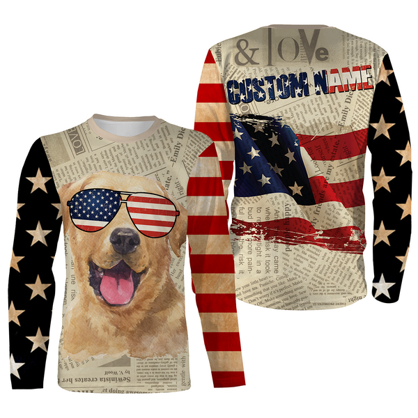 Labrador Retriever American Flag 4th of July Shirt USA Flag Lab Owner Gift Labrador Lover Shirt JTSD345