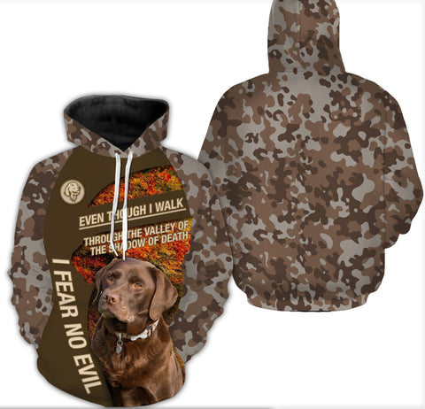 Chocolate Labrador Retriever Hoodie Shirt for Kid Adult| Custom Brown Camo Shirt for Chocolate Labrador Owner| JTSD365