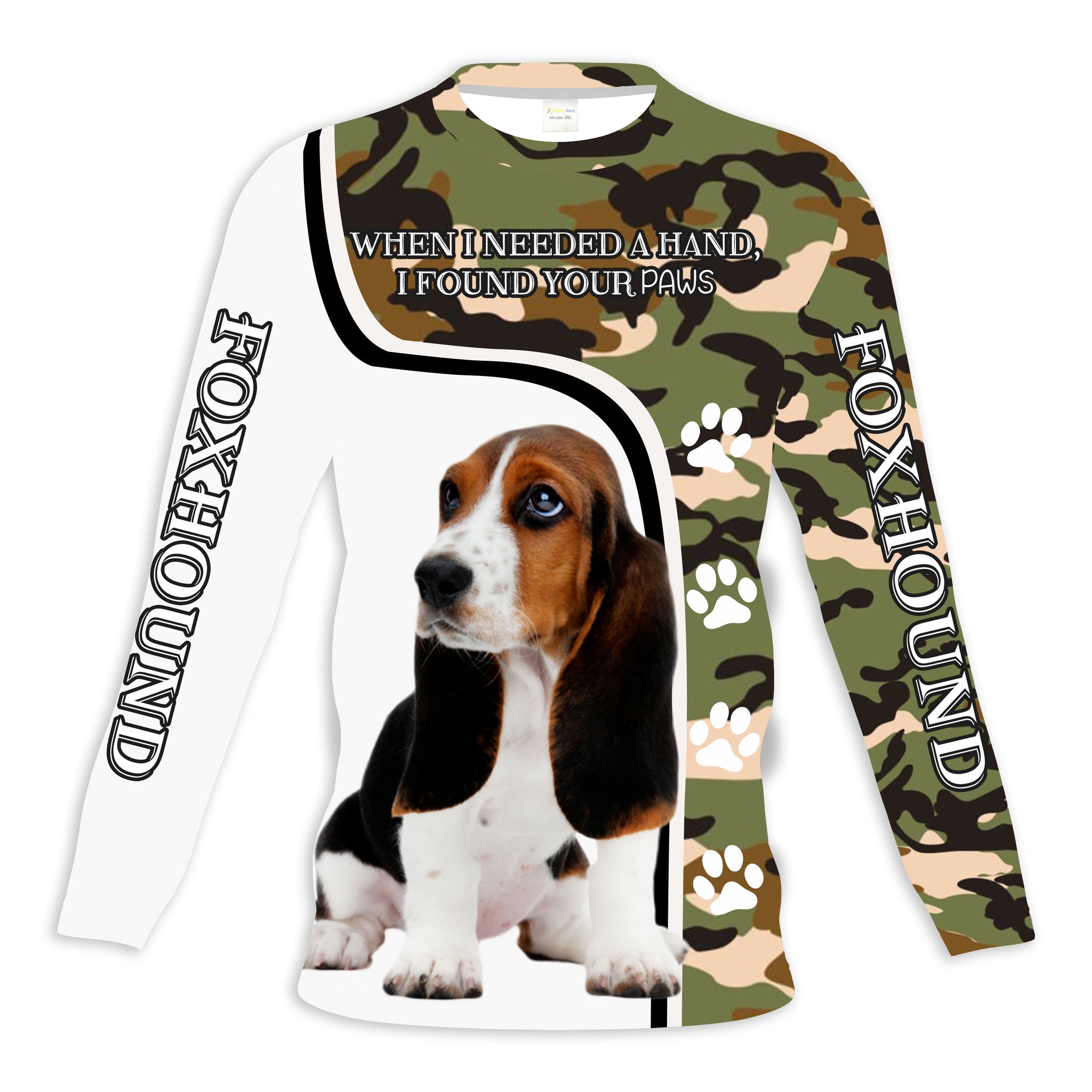 Basset Hound Dog Long Sleeve| 3D Camo Dog Shirt for Dog Lover Men Women| JLS192