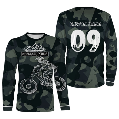 MTB Long Sleeve Jersey Mountain Biking Shirt for Adult Kid - Personalized Jersey for Cyclist Bike Rider JTS417