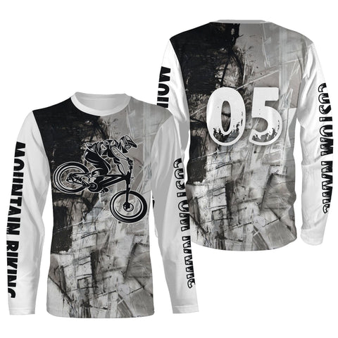 Mountain Biking Jersey Long Sleeve Hoodie Shirt for Adult Kid - Personalized Jersey for Bike Rider Cyclist - JTS422