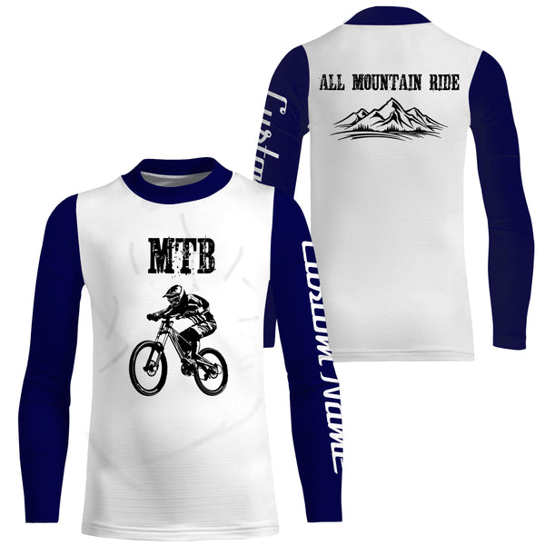 MTB Jersey Long Sleeve Hoodie Shirt, Personalized Biking Cycling Shirt Mountain Biking Shirt| JTS446