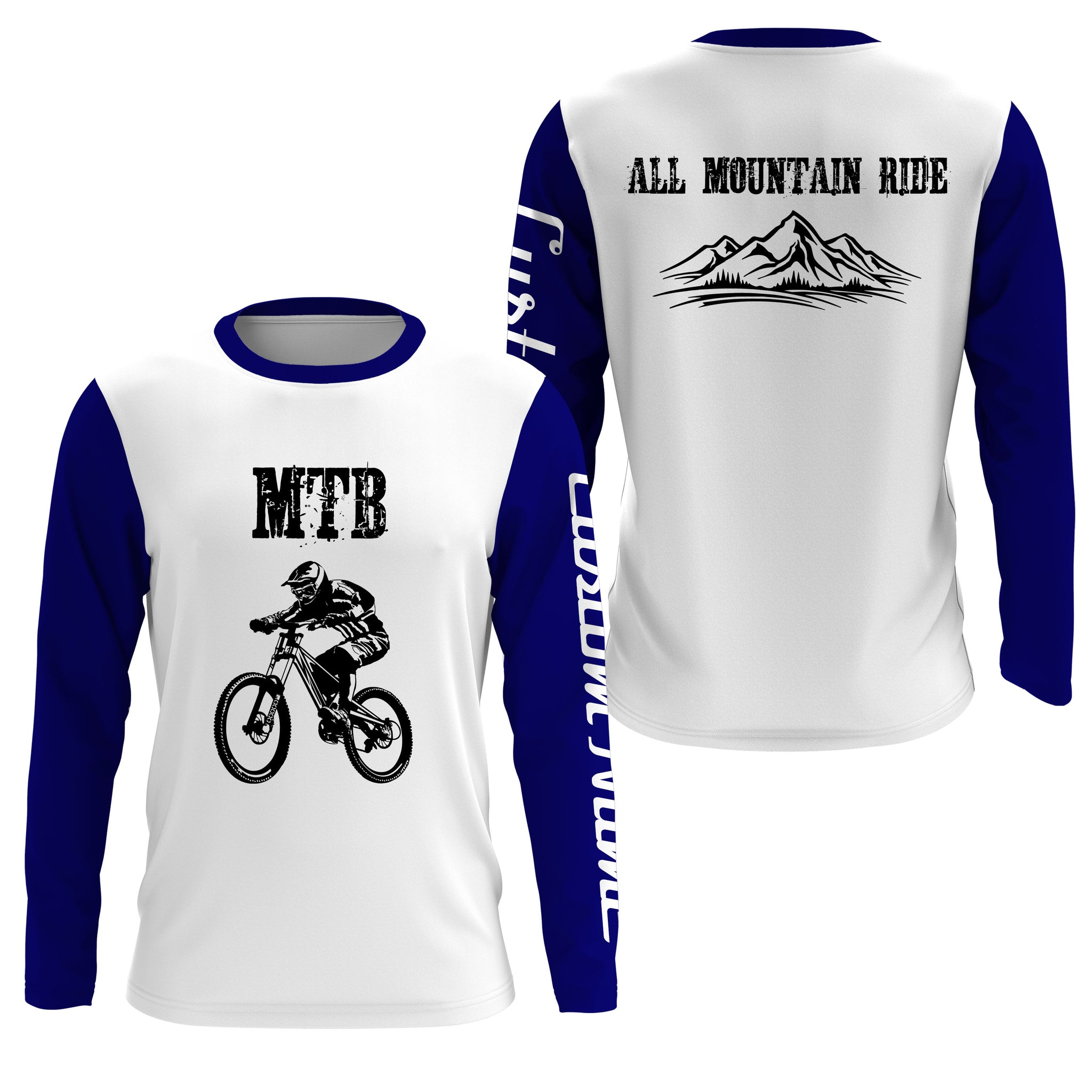 MTB Jersey Long Sleeve Hoodie Shirt, Personalized Biking Cycling Shirt Mountain Biking Shirt| JTS446