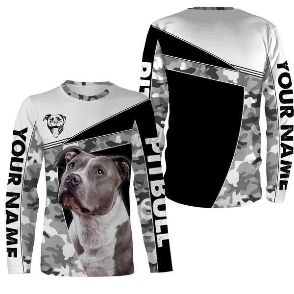 Pitbull 3D T-shirt Long Sleeve Hoodie| Custom Name Pitbull Shirt for Pitbull Lovers Pitbull Owners| JTSD318