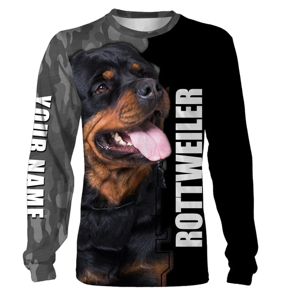 Personalized Love Rottweiler Hoodie Long Sleeve| Rottweiler Shirt for Rottweiler Lover Dog Lover Gift JTSD277