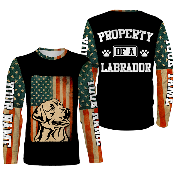 Property Of A Labrador Shirt Hoodie Long Sleeve American Labrador Retriever Owner Shirt Patriotic Gift JTSD340