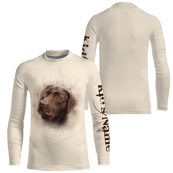 Chocolate Labrador Retriever Shirt| Custom Name 3D Chocolate Lab Owner Shirt for Labrador Lover JTSD347