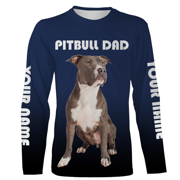 Pitbull 3D Full Printed Shirt for Men| Custom Faded Shirt for Pitbull Dad, Pitbull Lover| JTSD242