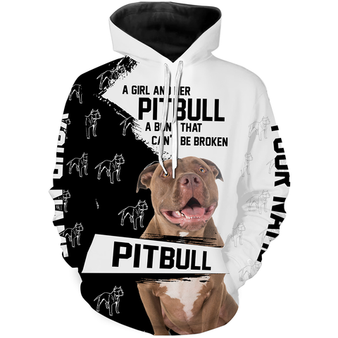 Love Pitbull 3D Full Printed Hoodie Long Sleeve for Women| Custom Pitbull Shirt for Pitbull Mom| JTSD247