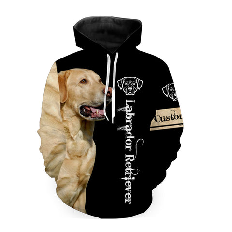 Labrador Retriever Hoodie, Custom Name 3D Dog Shirt for Men Women - JHD196