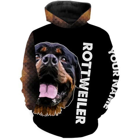 Love Rottweiler Personalized Hoodie Long Sleeve| Custom Rottweiler Shirt for Rottweiler Lover Dog Dad Dog Mom| JTSD265