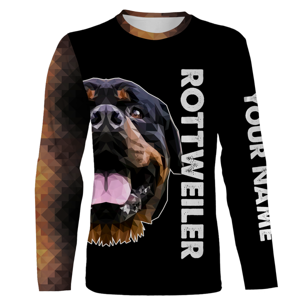 Love Rottweiler Personalized Hoodie Long Sleeve| Custom Rottweiler Shirt for Rottweiler Lover Dog Dad Dog Mom| JTSD265