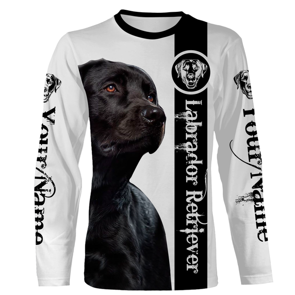 Labrador Retriever Black Lab Hoodie Long Sleeve| Custom Name Shirt for Lab Dad Lab Mom Dog Lover JTSD270