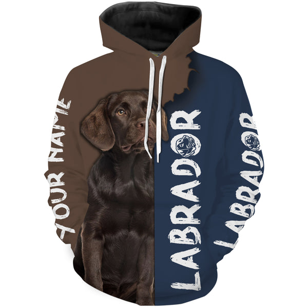 Chocolate Labrador Custom Name 3D All over printed Shirt, Personalized Gift for Dog Owner - THN112