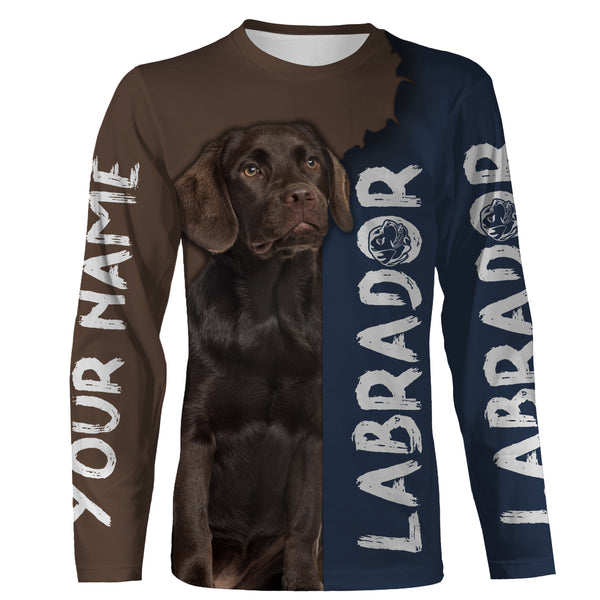 Chocolate Labrador Custom Name 3D All over printed Shirt, Personalized Gift for Dog Owner - THN112