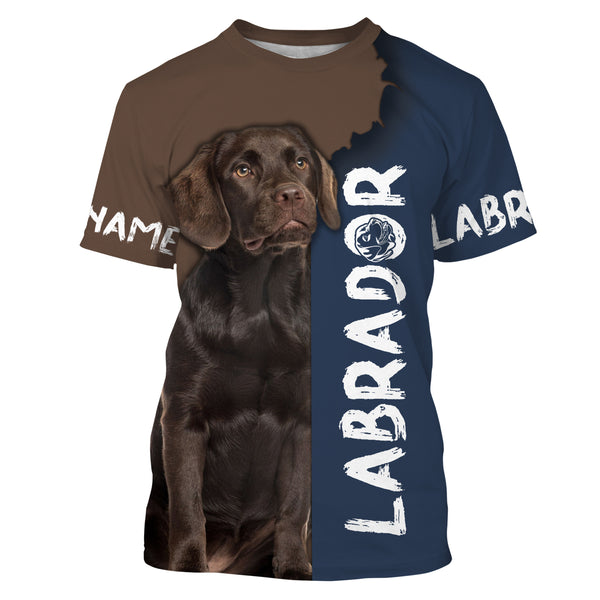 Chocolate Labrador Custom Name 3D All over printed Shirt, Personalized Gift for Dog Owner - THN112