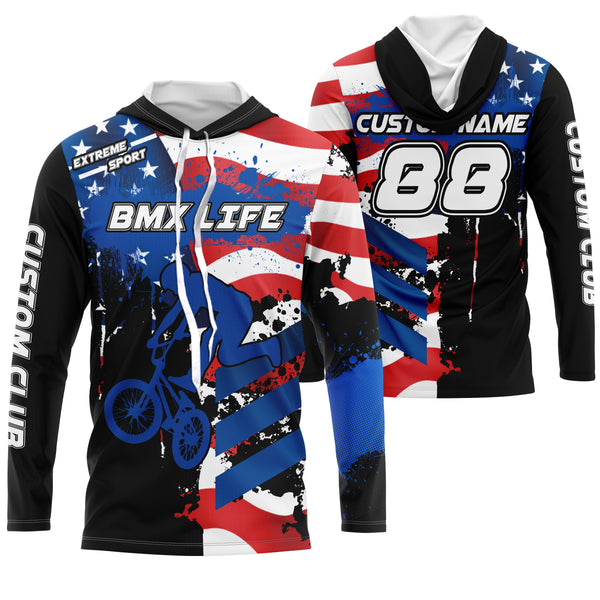 Personalized American BMX racing jersey UPF30+ patriotic Cycling shirt bicycle motocross racewear| SLC12