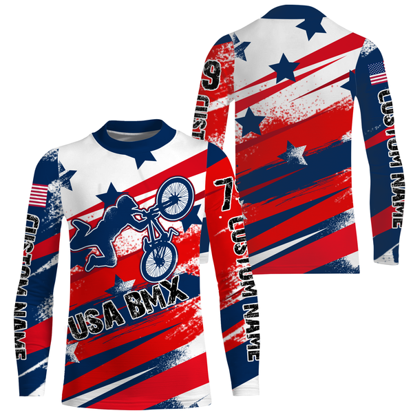 American BMX racing jersey Custom UPF30+ patriotic riding Cycling gear freeride adult&kid racewear| SLC25