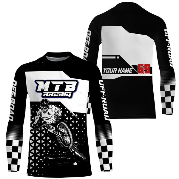 MTB racing jersey Custom black Mountain Biking riding shirts UPF30+ Cycling adult&kid racewear| SLC46