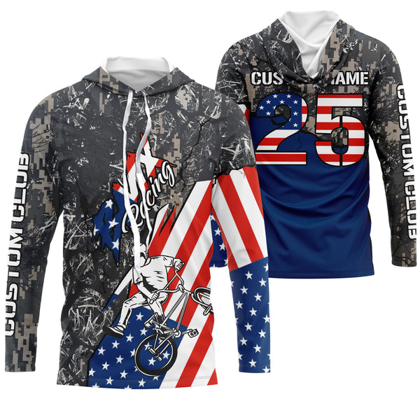 Camouflage American off-road jersey patriotic BMX racing shirt UPF30+ dirt jumps Cycling adult&kid| SLC14