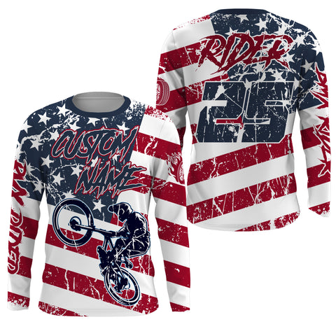 American BMX racing jersey Custom patriotic UPF30+ freestyle MTB racewear adult&kid Cycling jersey| SLC29