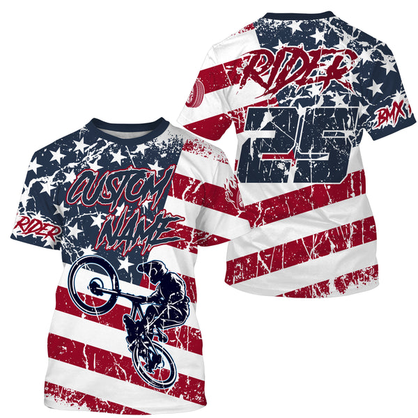 American BMX racing jersey Custom patriotic UPF30+ freestyle MTB racewear adult&kid Cycling jersey| SLC29